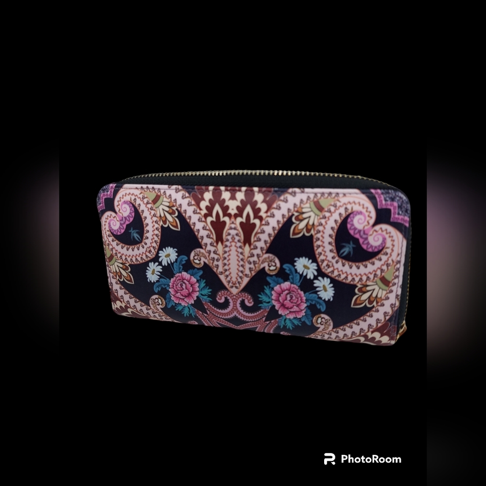 Unbranded Zip Around Wallet With Flowers